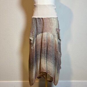 NWT Inizio Made in Italy Asymmetrical Linen Skirt size Large